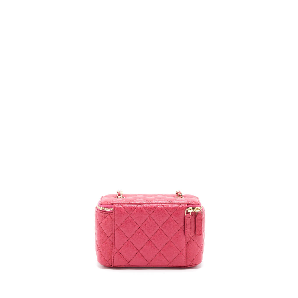 CHANEL LONG VANITY CASE CAVIAR HOT PINK LGHW
