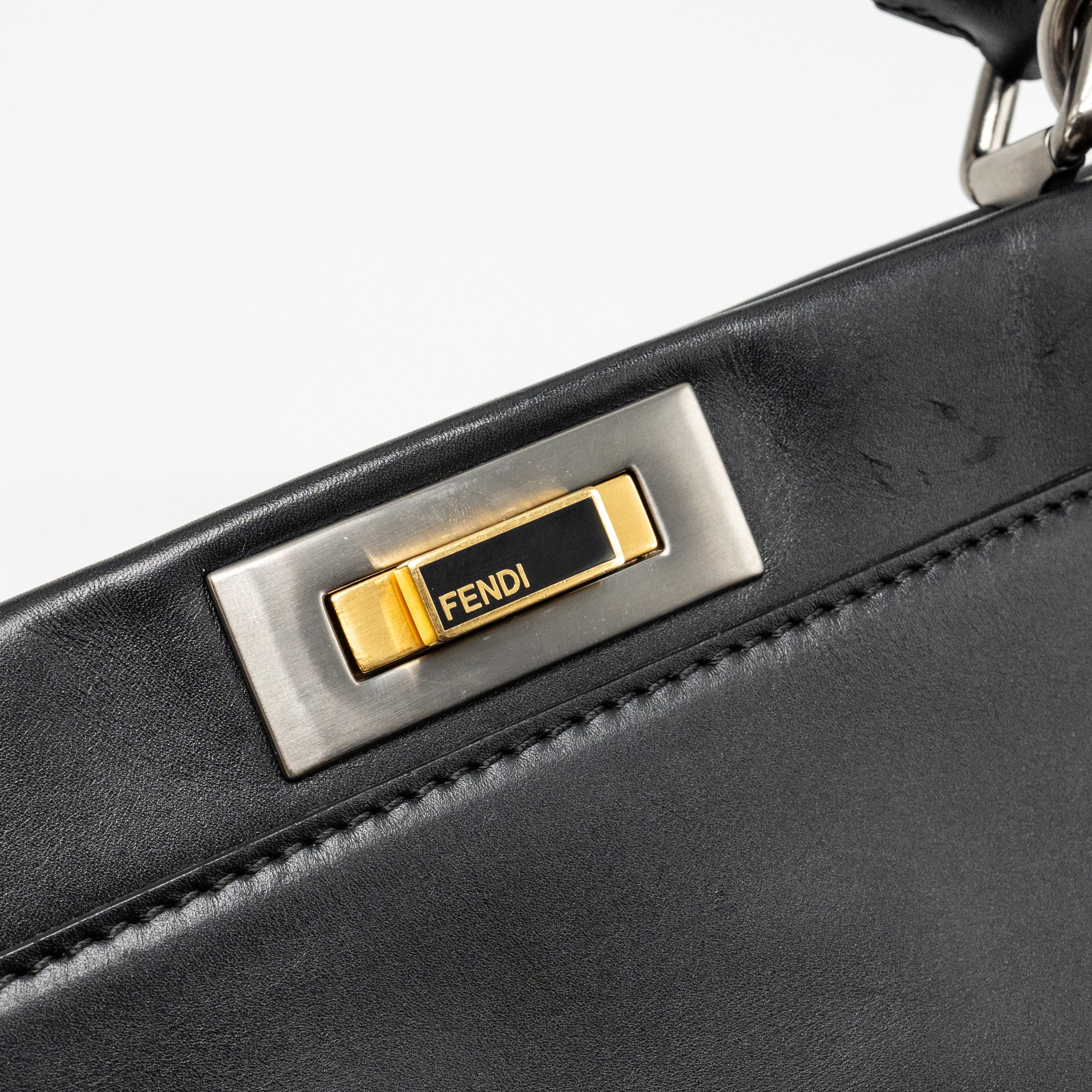 FENDI LARGE PEEKABOO BAG CALFSKIN BLACK GHW