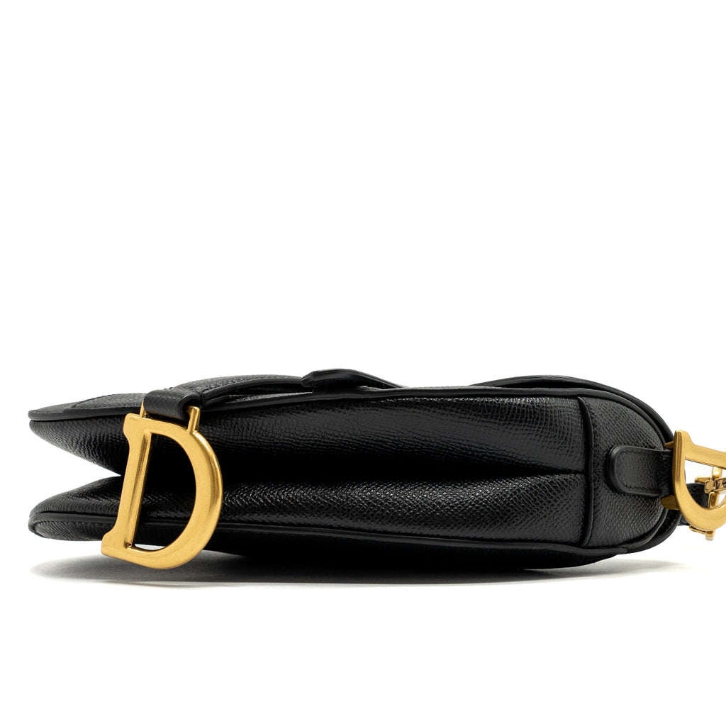 DIOR MINI SADDLE BAG CALFSKIN BLACK GHW
