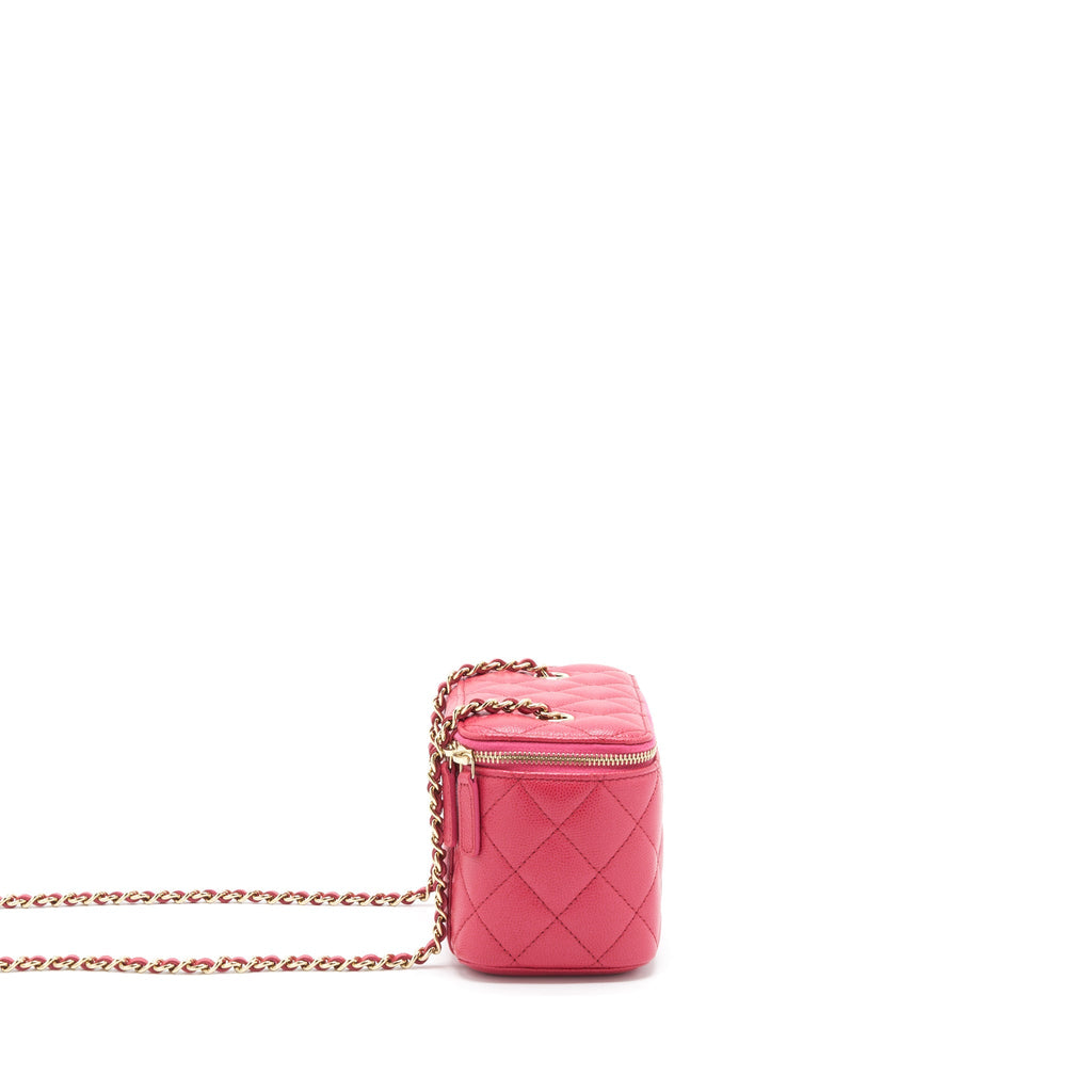 CHANEL LONG VANITY CASE CAVIAR HOT PINK LGHW