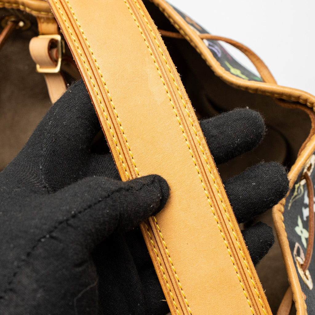 LOUIS VUITTON PETIT NOE MONOGRAM CANVAS BLACK/MULTICOLOUR GHW