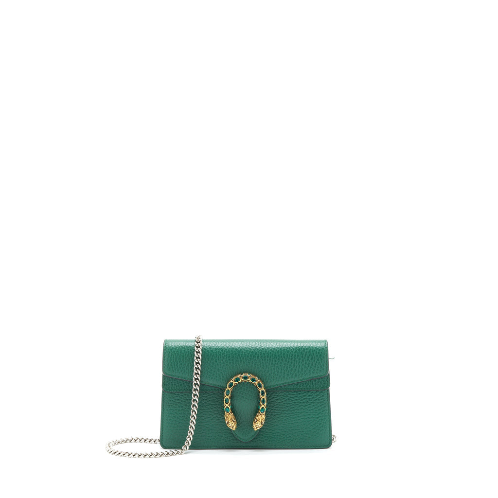 GUCCI SUPER MINI DIONYSUS GREEN GOLD AND SILVER HARDWARE