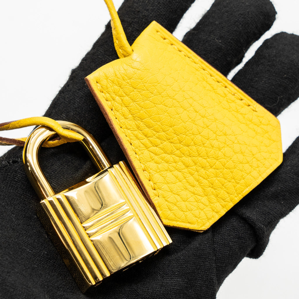 HERMES SHOULDER KELLY CLEMENCE 9D JAUNE AMBER GHW