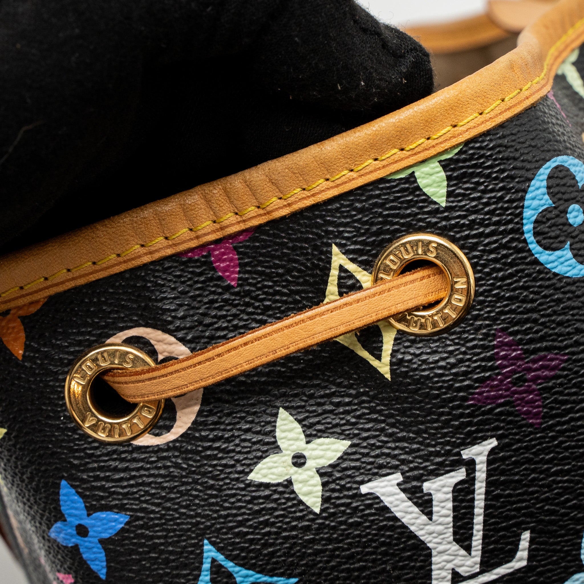 LOUIS VUITTON PETIT NOE MONOGRAM CANVAS BLACK/MULTICOLOUR GHW