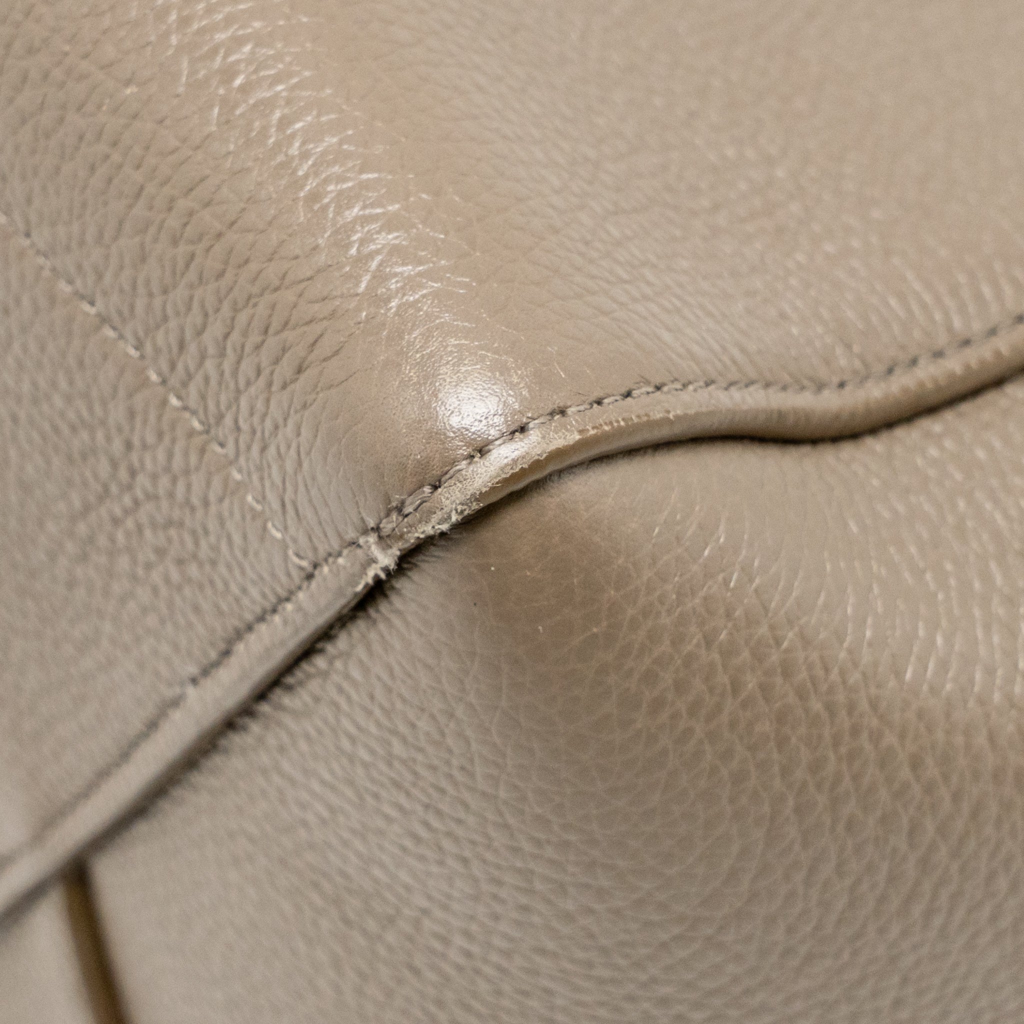 CELINE SANGLE BUCKET BAG GRAINED CALFSKIN GREY GHW