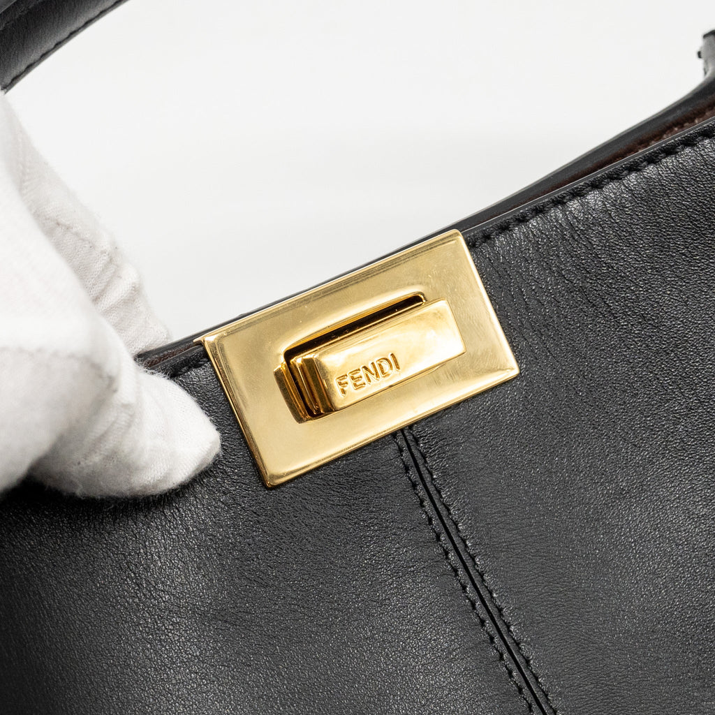 FENDI PEEKABOO X-LITE MEDIUM CALFSKIN BLACK GHW