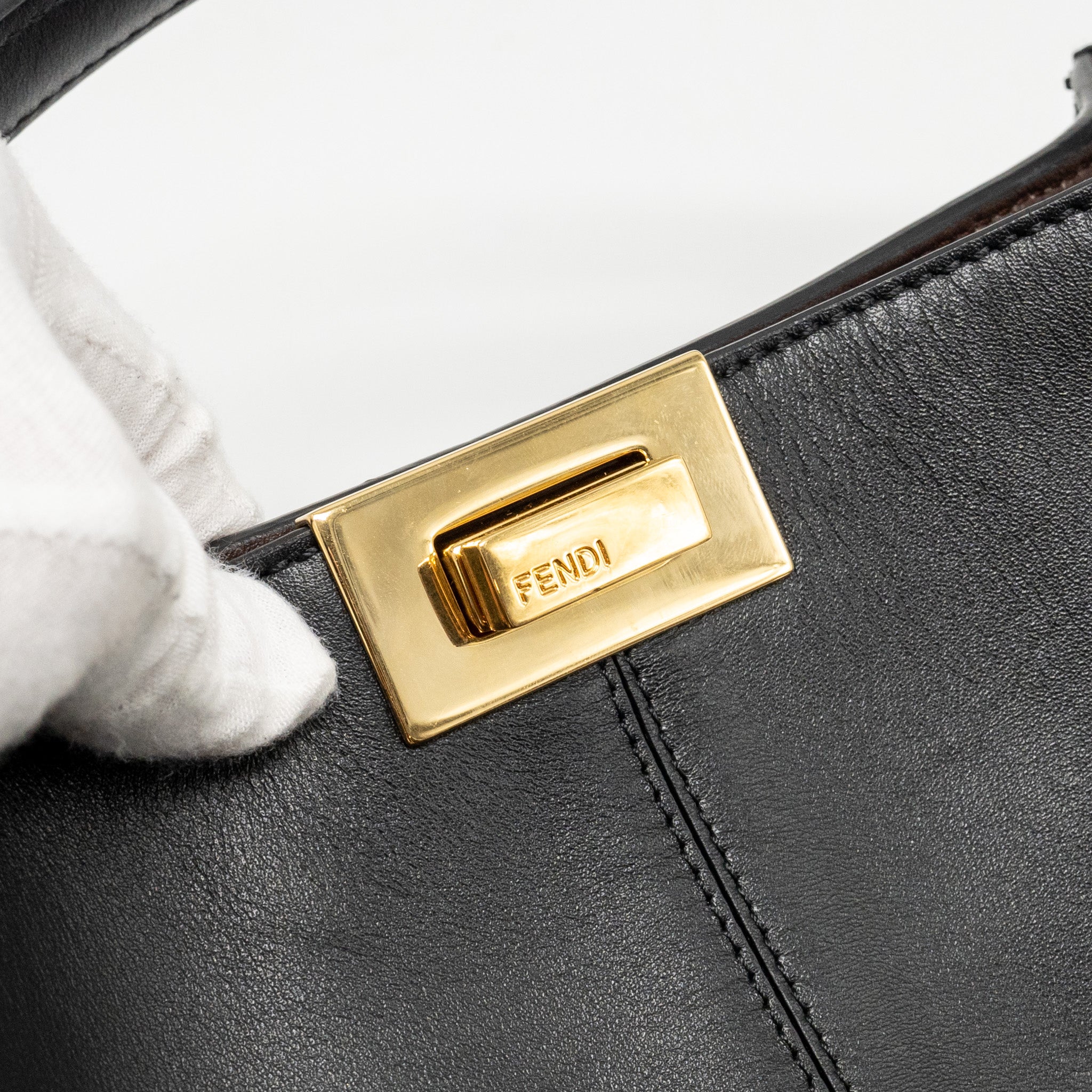 FENDI PEEKABOO X-LITE MEDIUM CALFSKIN BLACK GHW