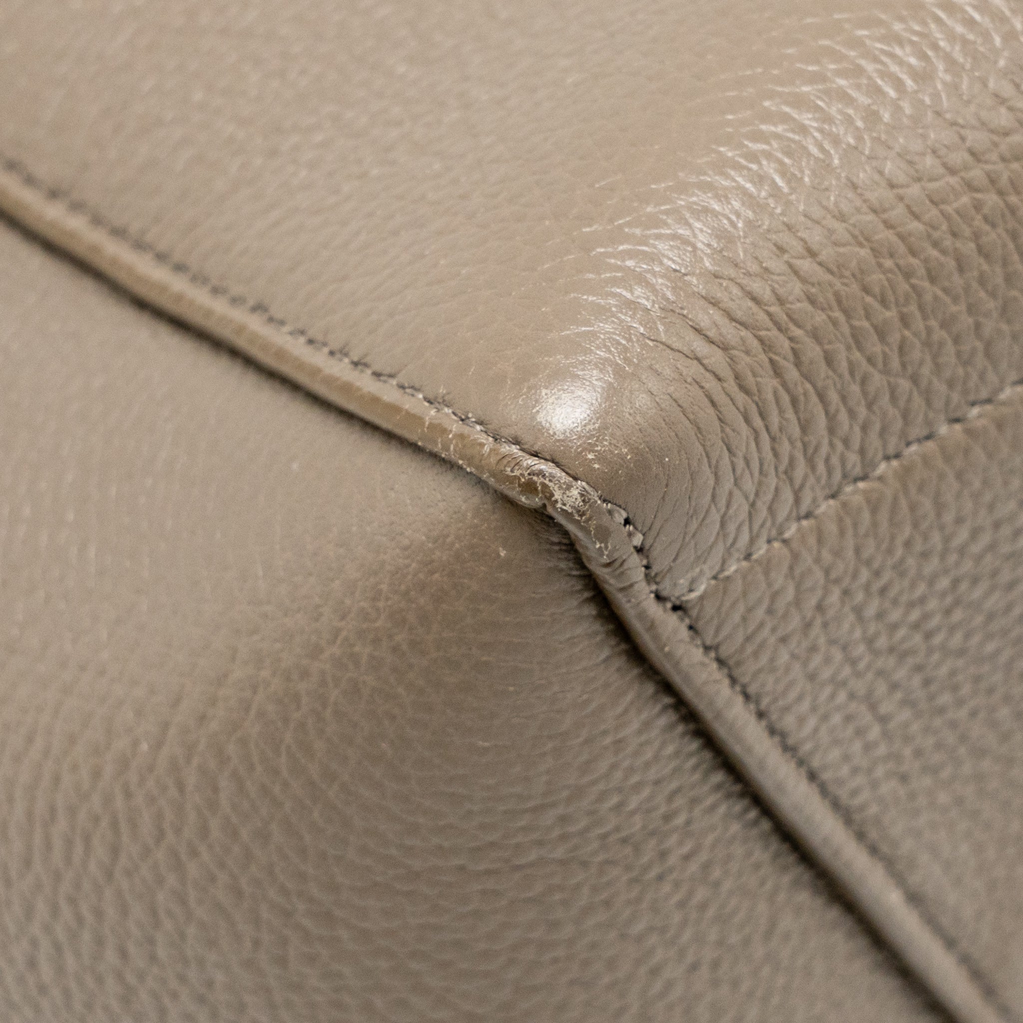 CELINE SANGLE BUCKET BAG GRAINED CALFSKIN GREY GHW