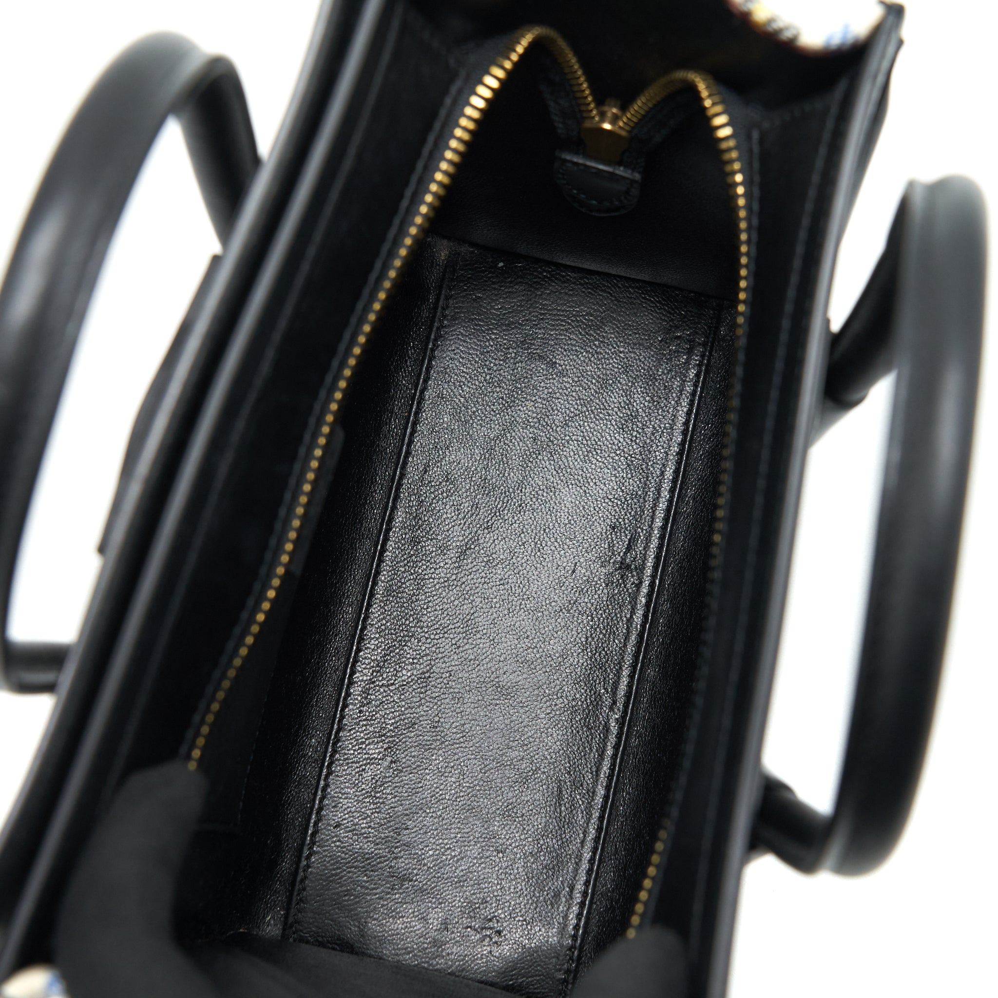 CELINE NANO LUGGAGE BAG FABRIC/ LEATHER MULTICOLOUR