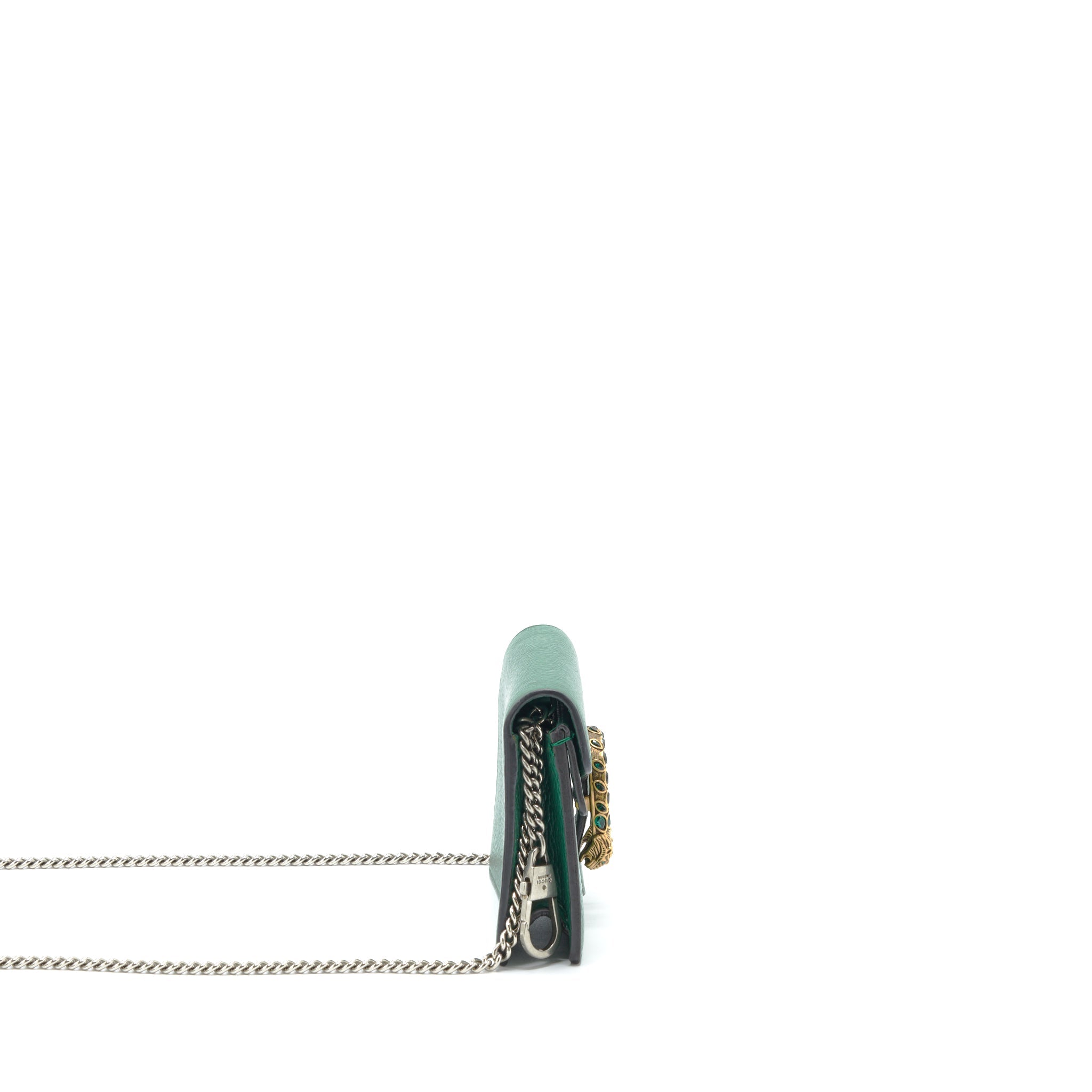 GUCCI SUPER MINI DIONYSUS GREEN GOLD AND SILVER HARDWARE
