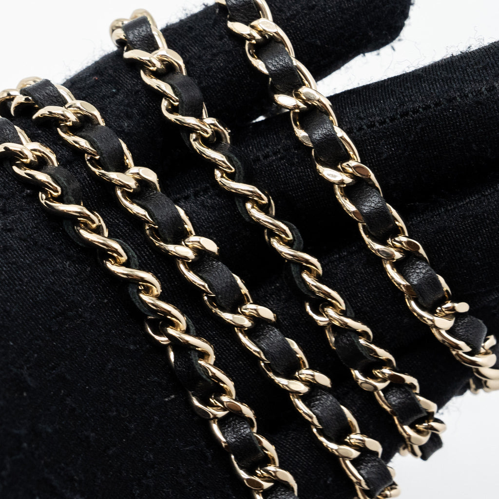 CHANEL TOP HANDLE LONG VANITY WITH CHAIN LAMBSKIN BLACK LGHW(MICROCHIP)