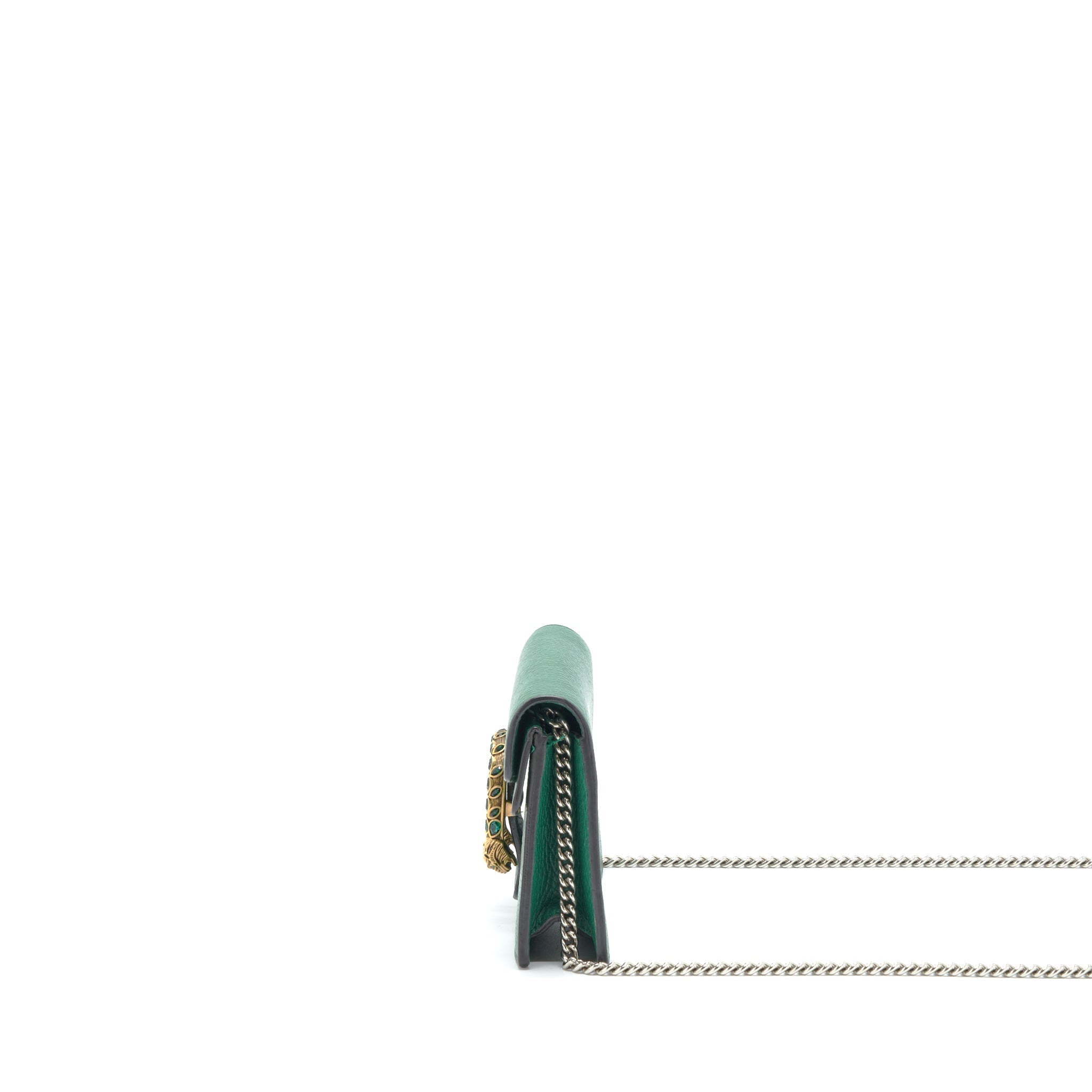 GUCCI SUPER MINI DIONYSUS GREEN GOLD AND SILVER HARDWARE