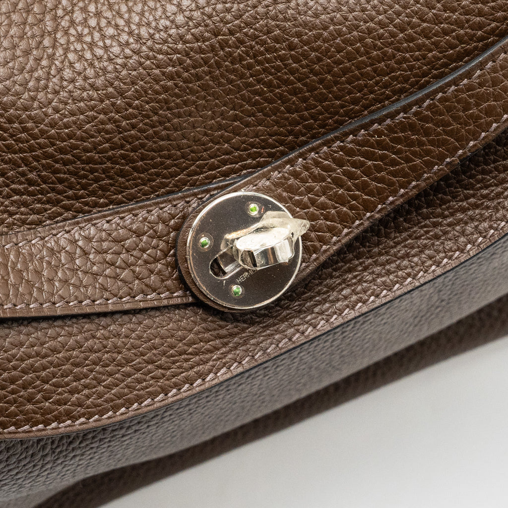 HERMES LINDY 34 CLEMENCE CHOCOLATE SHW