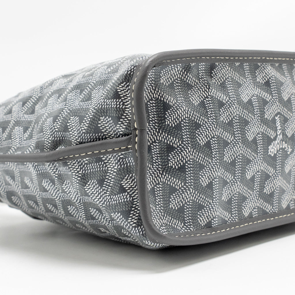 GOYARD MINI ANJOU TOTE BAG GOYARDINE CANVAS GREY SHW