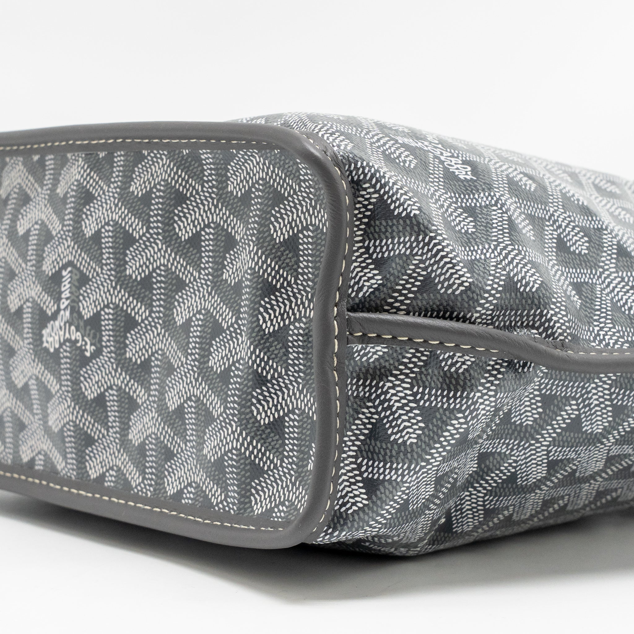 GOYARD MINI ANJOU TOTE BAG GOYARDINE CANVAS GREY SHW