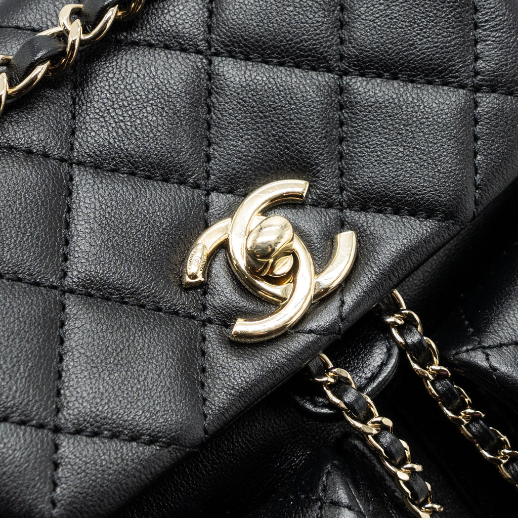 CHANEL 23A MINI TRIPLE PACK BACKPACK CALFSKIN BLACK LGHW (MICROCHIP )
