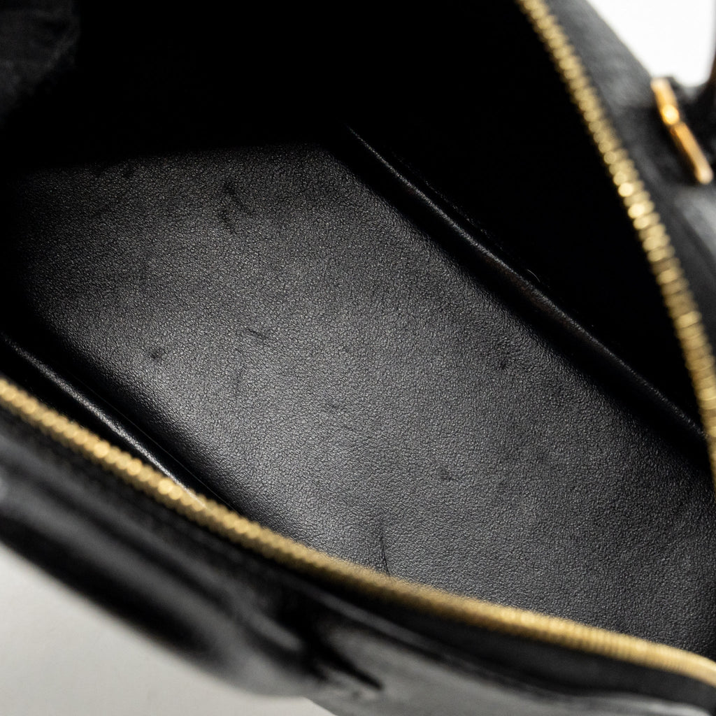HERMES MINI BOLIDE CHEVRE MYSORE LEATHER BLACK GHW