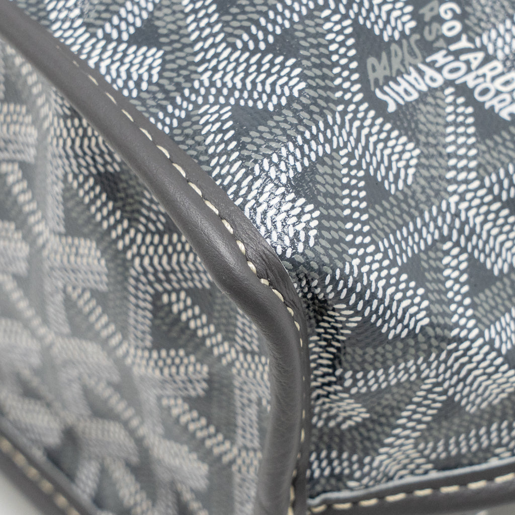 GOYARD MINI ANJOU TOTE BAG GOYARDINE CANVAS GREY SHW