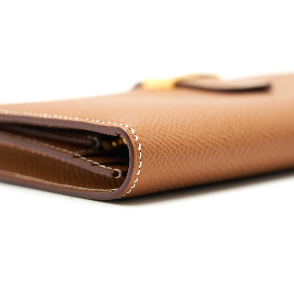 HERMES BEARN WALLET 37 GOLD WITH GHW