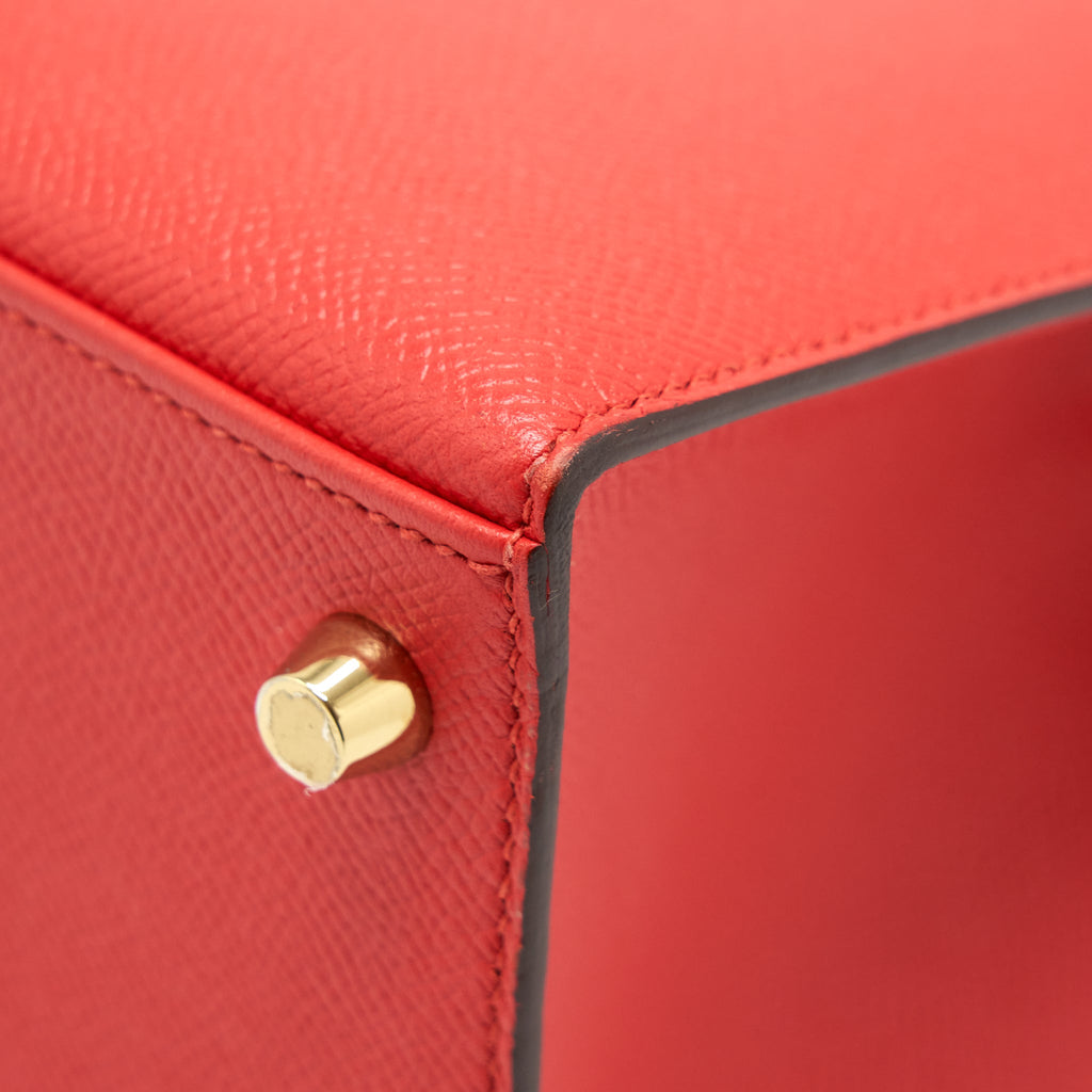 HERMES KELLY 28 ROUGE PIVOINE GHW