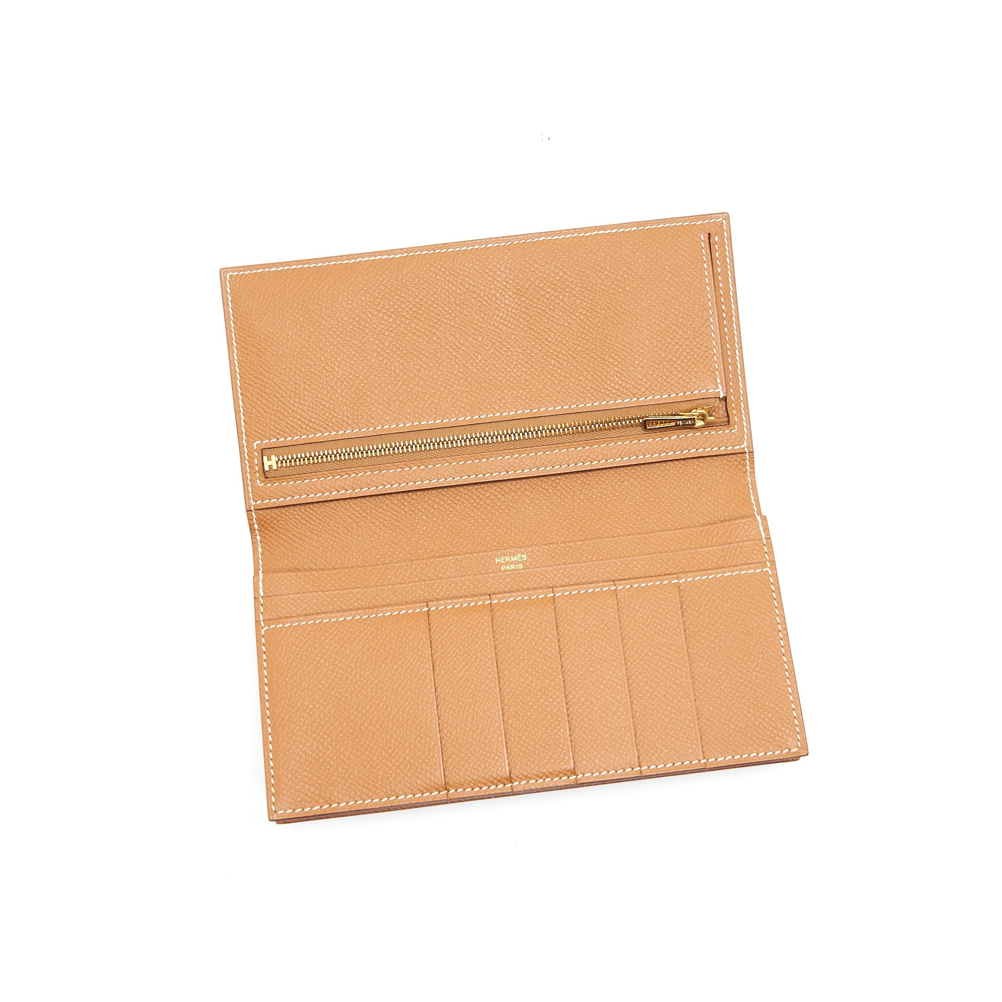 HERMES BEARN WALLET 37 GOLD WITH GHW
