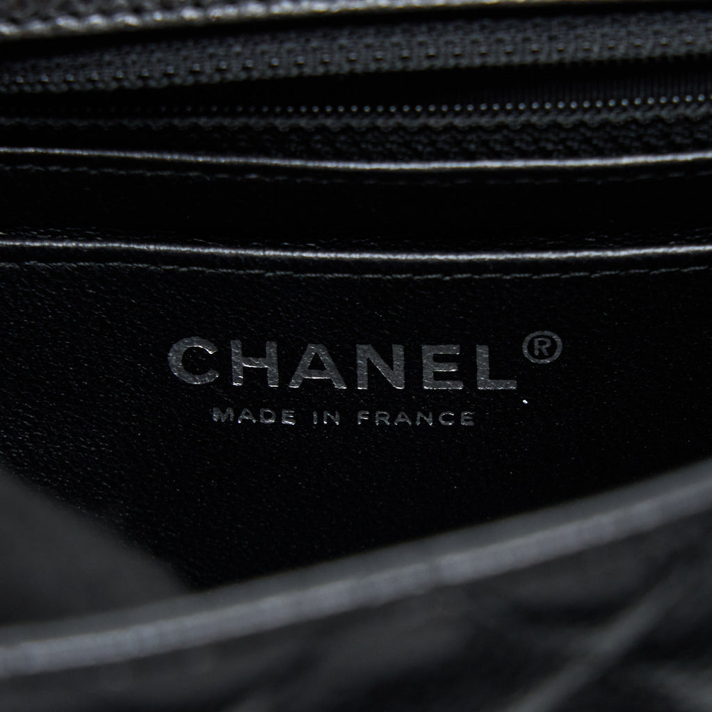 CHANEL CLASSIC MINI SQUARE FLAP BAG CAVIAR BLACK SHW