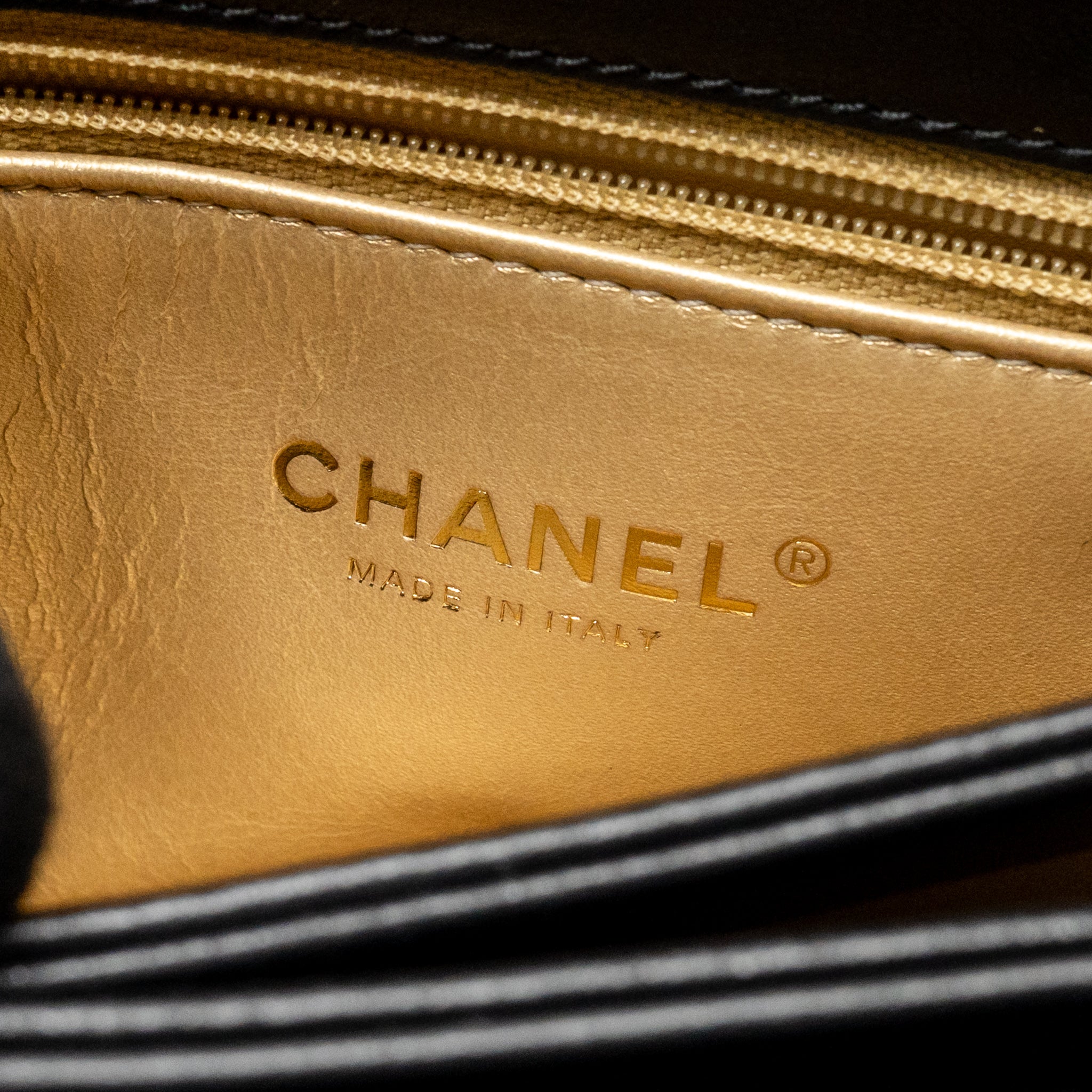 CHANEL MINI TRENDY SPIRIT TOP HANDLE FLAP BAG LAMBSKIN BLACK GHW