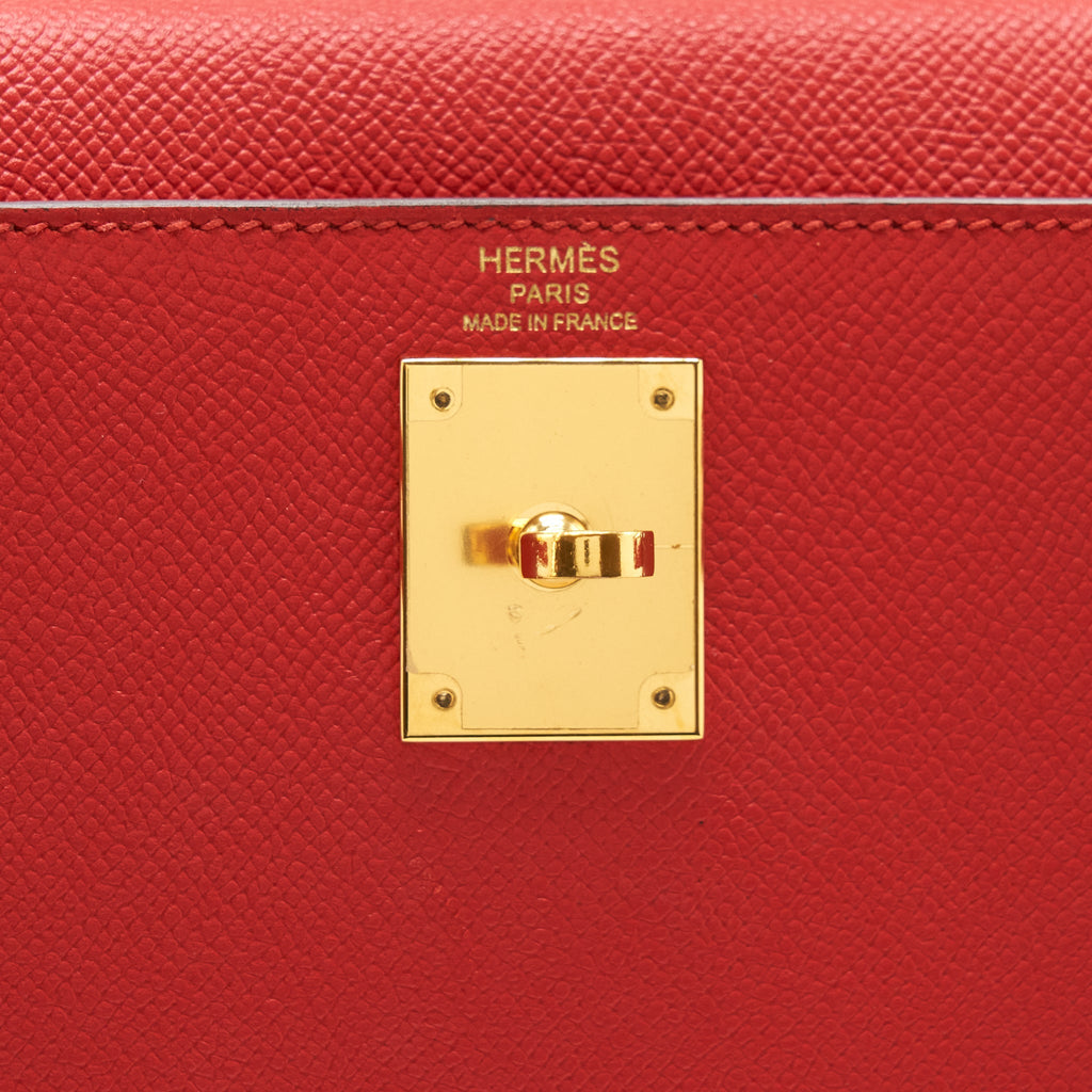 HERMES KELLY 28 ROUGE PIVOINE GHW