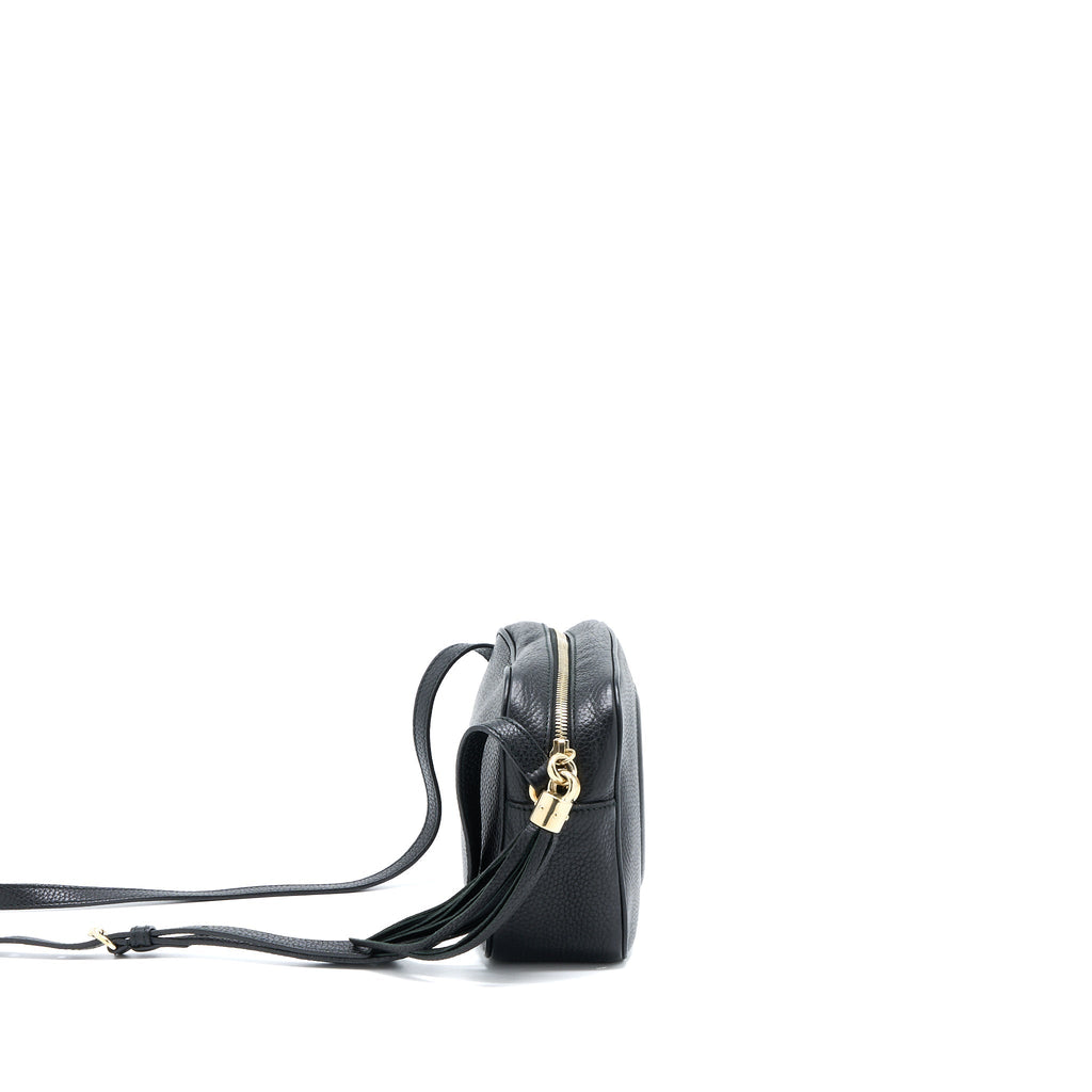 GUCCI SOHO DISCO CAMERA BAG CALFSKIN BLACK GHW