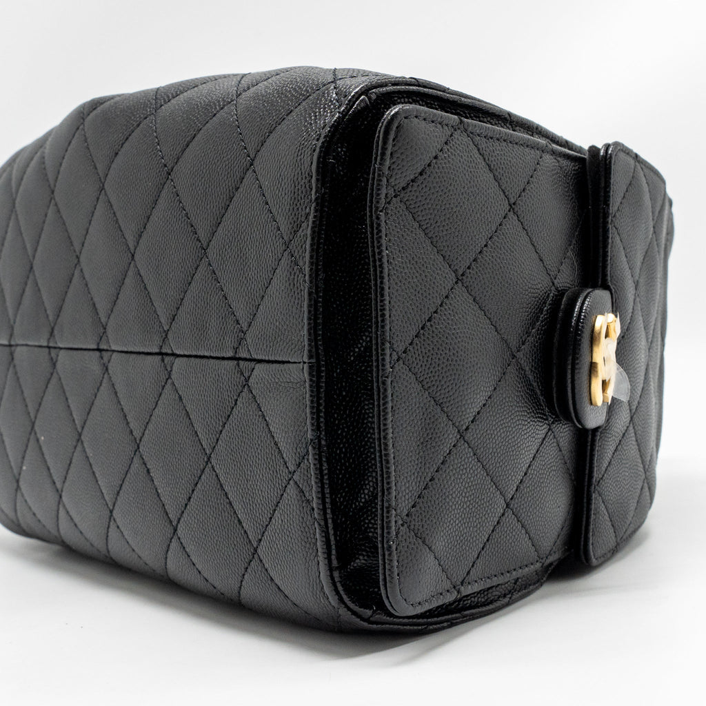 CHANEL SMALL 25 BAG CAVIAR BLACK GHW (MICROCHIP)