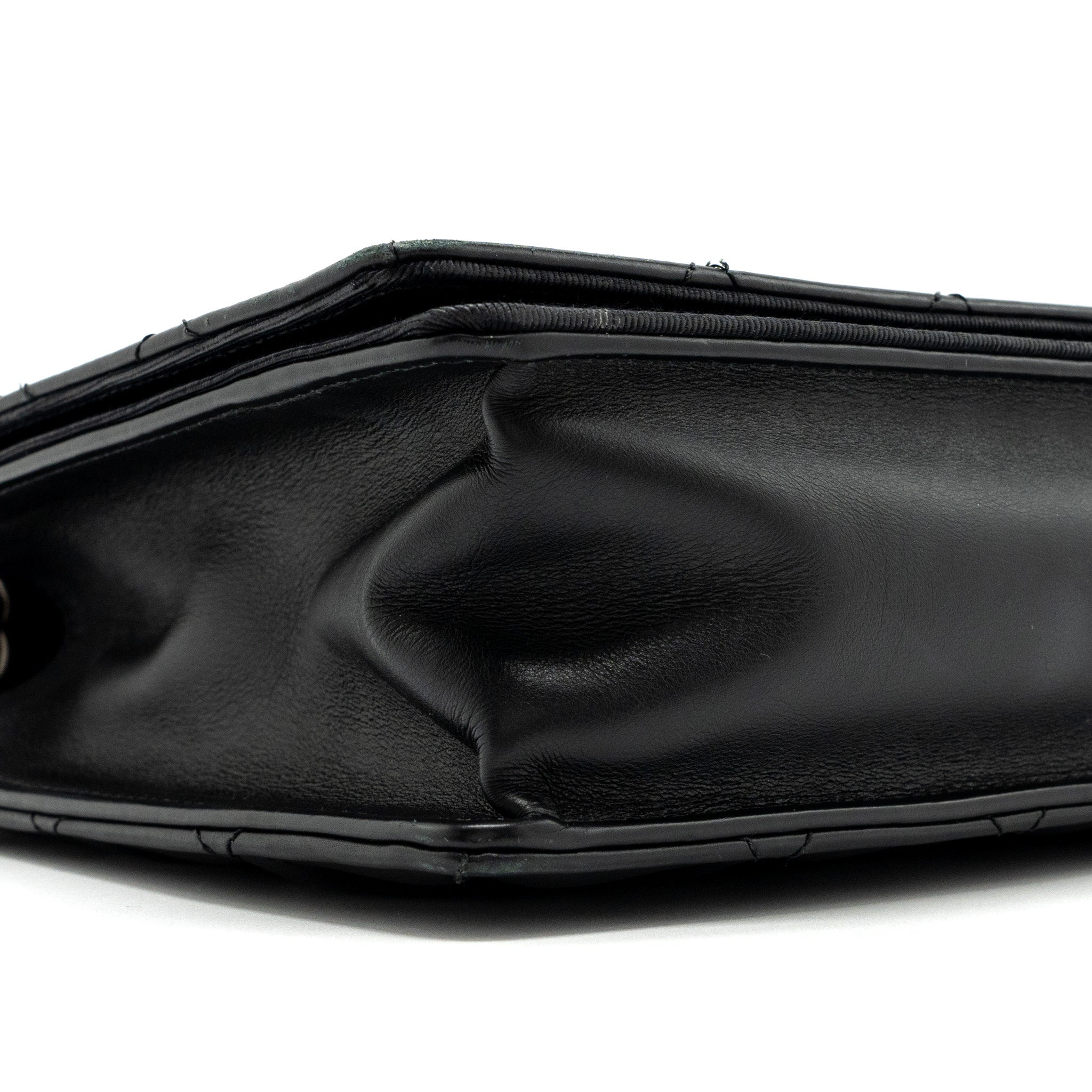 CHANEL QUILTED FLAP BAG CALFSKIN BLACK RUTHENIUM HARDWARE