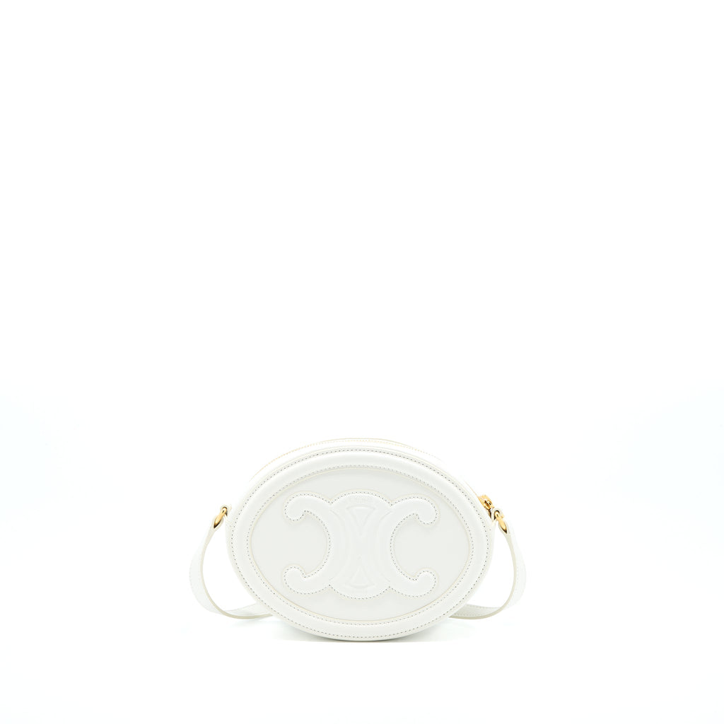 CELINE OVAL BAG CUIR TRIUMPHED CALFSKIN WHITE GHW