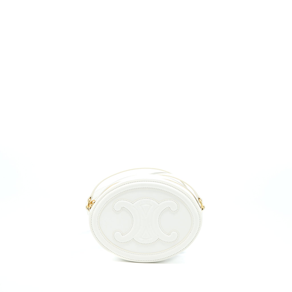 CELINE OVAL BAG CUIR TRIUMPHED CALFSKIN WHITE GHW