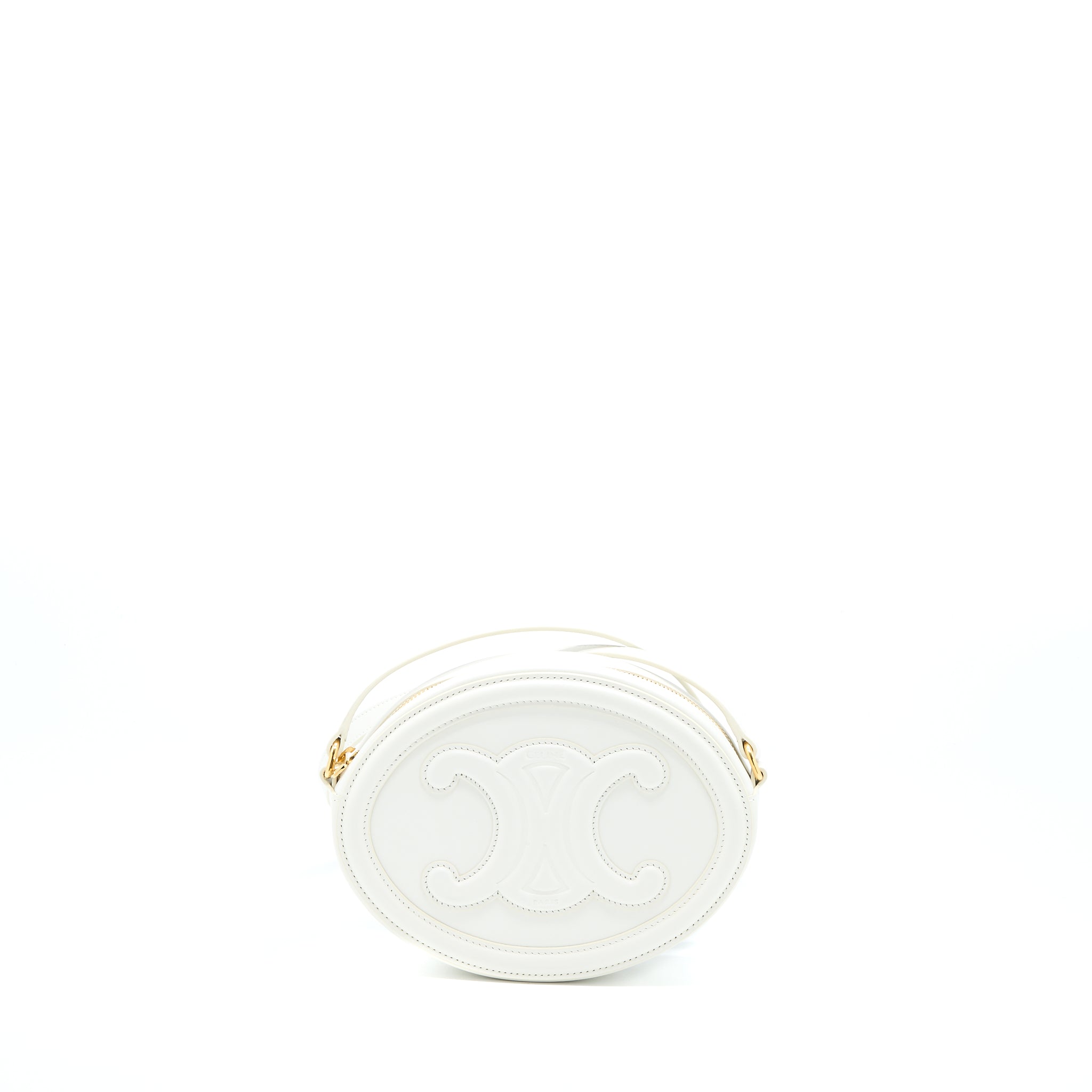 CELINE OVAL BAG CUIR TRIUMPHED CALFSKIN WHITE GHW
