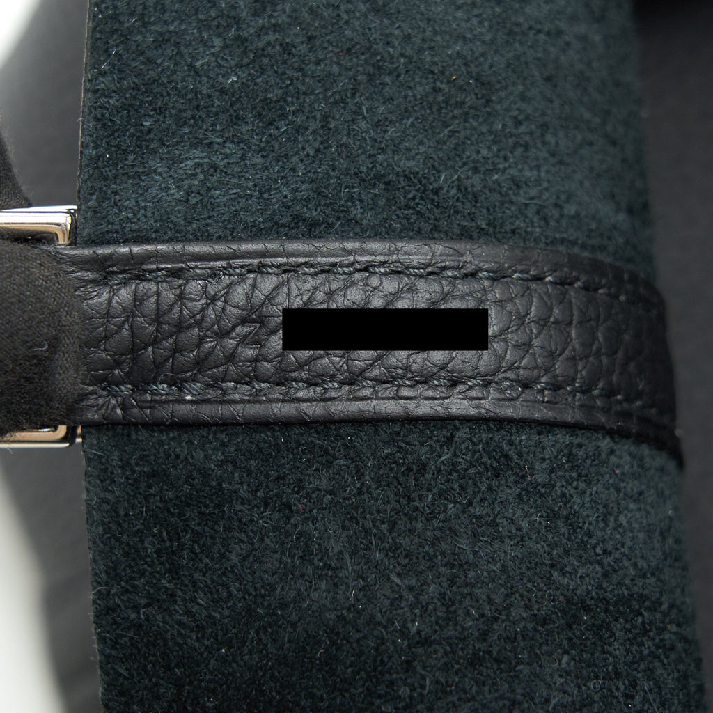 HERMES PICOTIN LOCK 18 TOUCH BAG CLEMENCE WITH ALLIGATOR HANDLE BLACK SHW