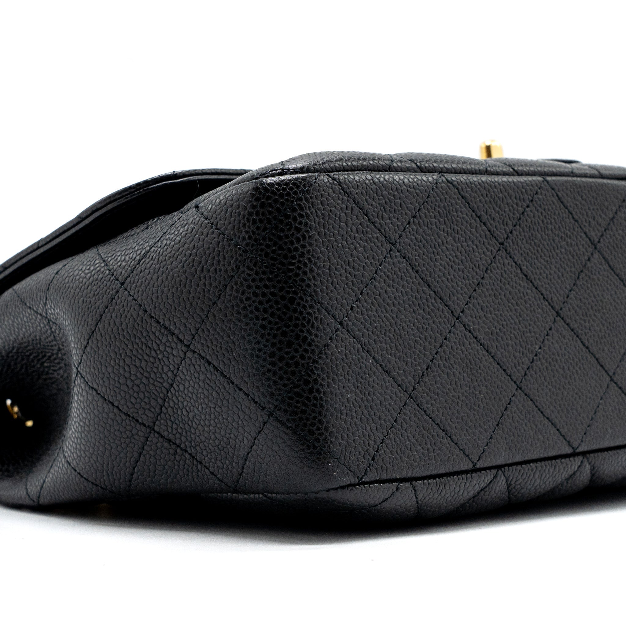 CHANEL CLASSIC JUMBO SINGLE FLAP BAG CAVIAR BLACK GHW