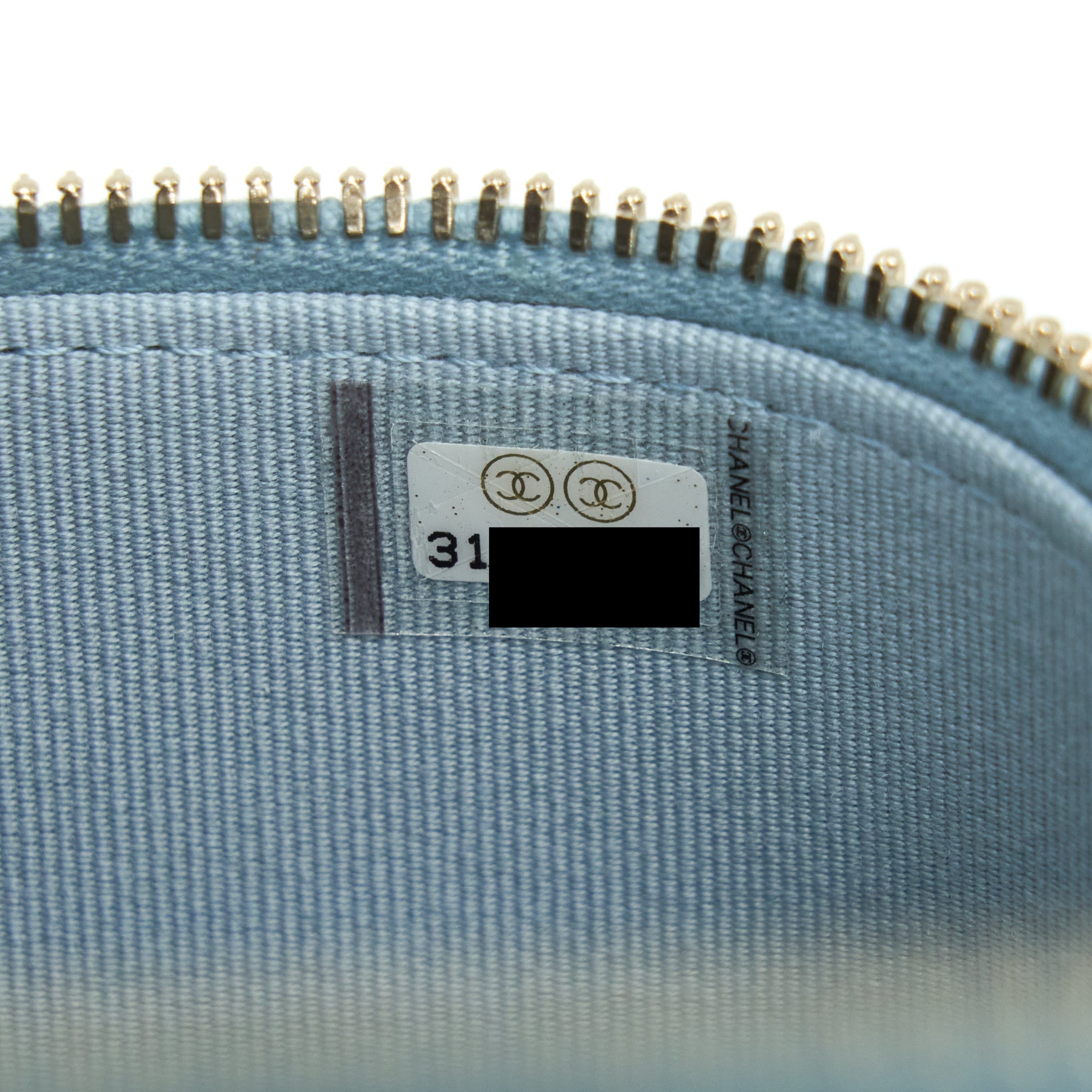 CHANEL 22P TOP HANDLE MINI VANITY WITH CHAIN LAMBSKIN LIGHT BLUE LGHW