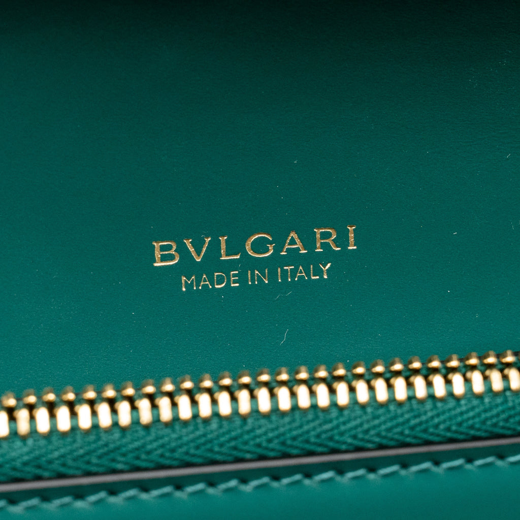BVLGARI SERPENTI FOREVER WALLET ON CHAIN CALFSKIN GREEN LGHW