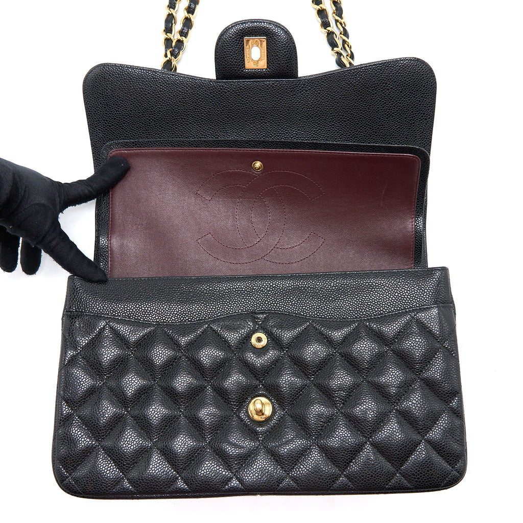 CHANEL JUMBO CLASSIC DOUBLE FLAP BAG CAVIAR BLACK GHW