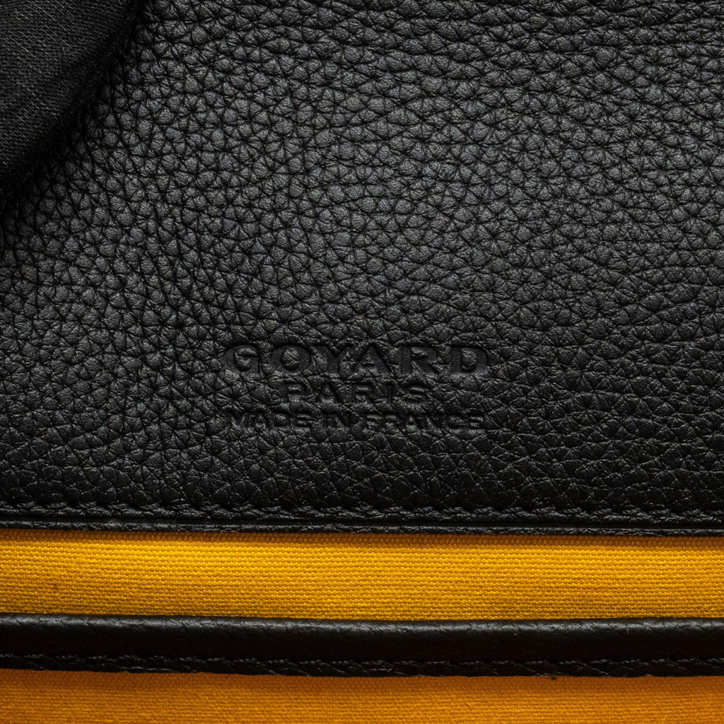 GOYARD BELVEDERE MM MESSENGER BAG GOYARDINE CANVAS/CALFSKIN BLACK SHW