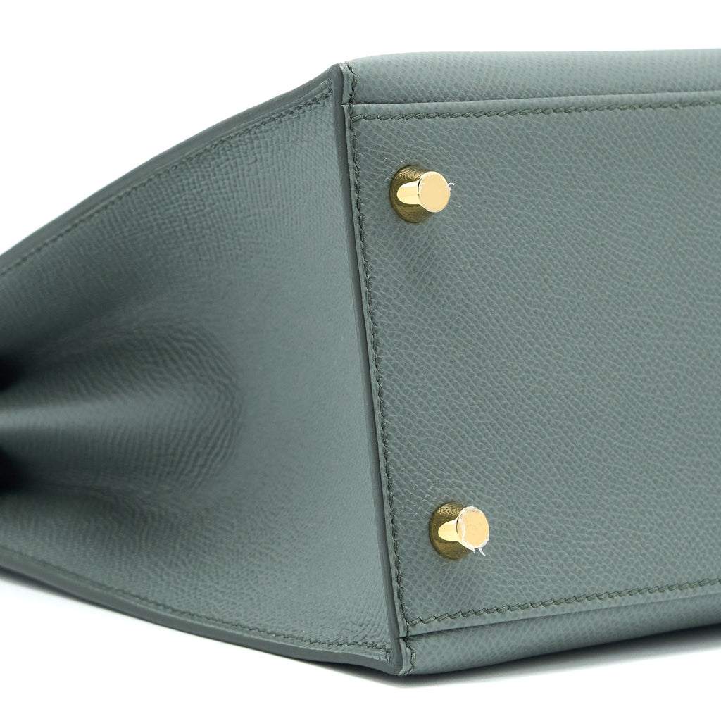 HERMES KELLY 28 EPSOM VERT AMANDE GHW
