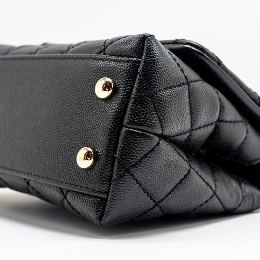 CHANEL MINI COCO HANDLE CAVIAR BLACK LGHW