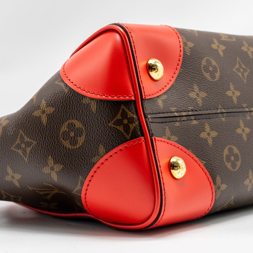 LOUIS VUITTON PHENIX TOP HANDLE SHOULDER BAG MONOGRAM CANVAS RED GHW