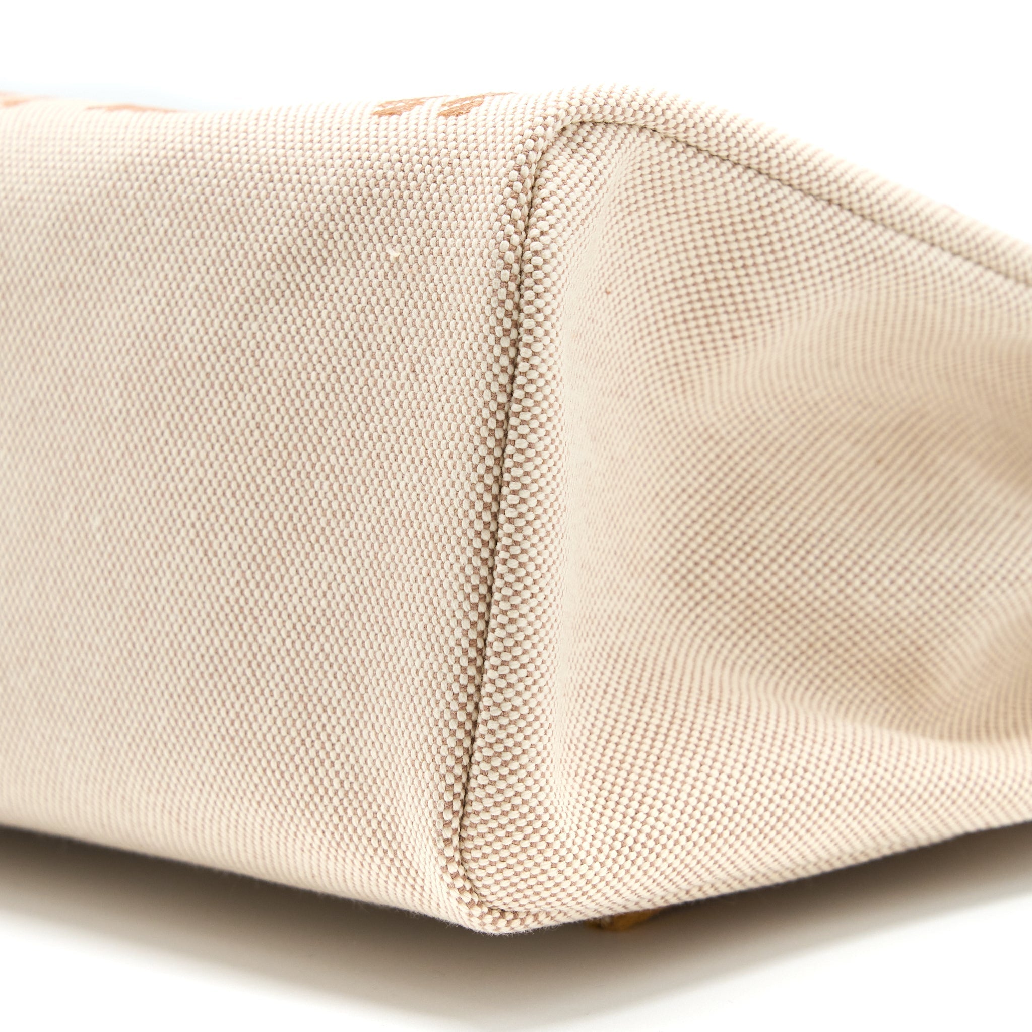 HERMES HERBAG ZIP 31 TOILE EN RELIEF CANVAS/LEATHER BRIDES SABLE/ECRU BEIGE/NAT SABLE SHW