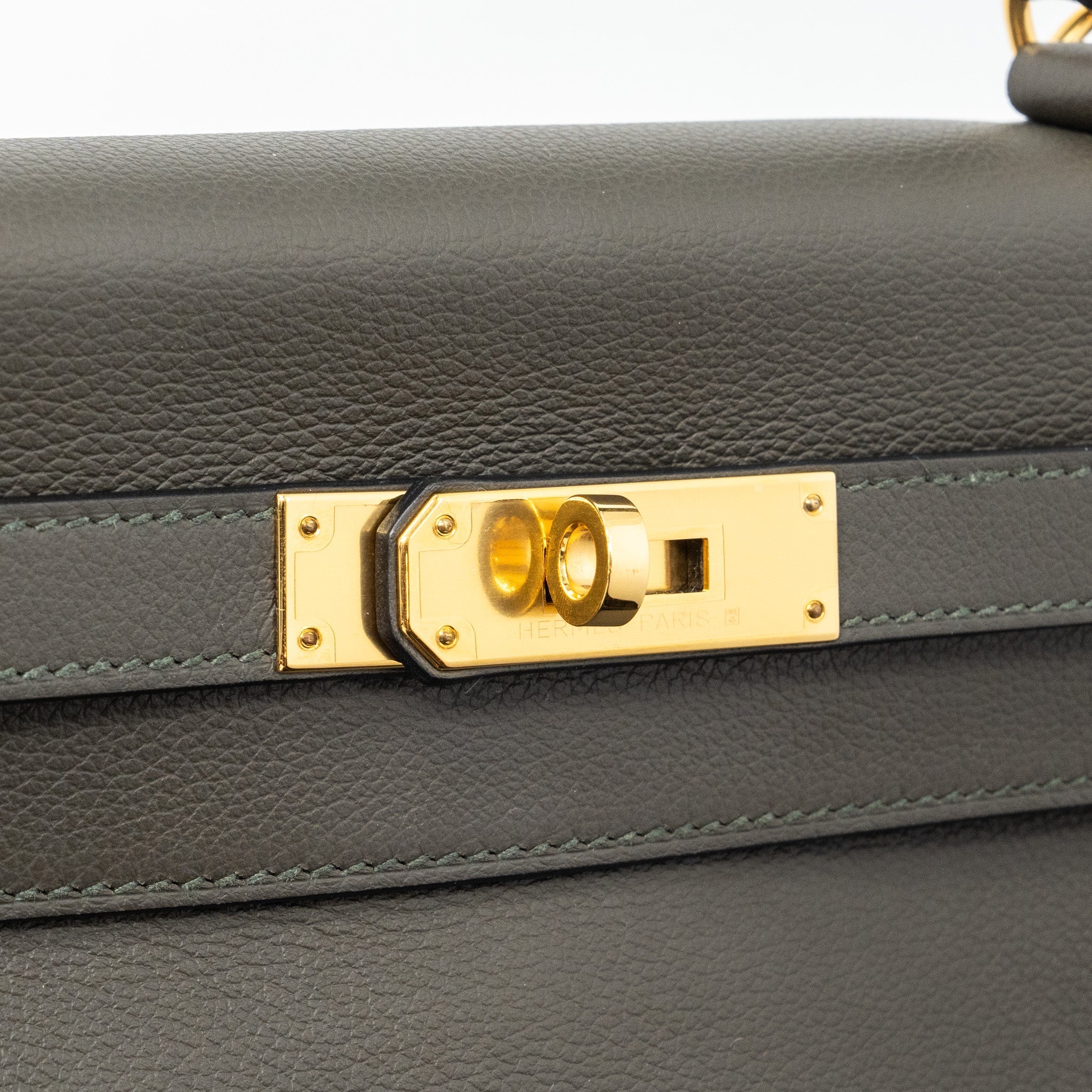 HERMES KELLY 28 EVERCOLOR VERT DE GRIS GHW