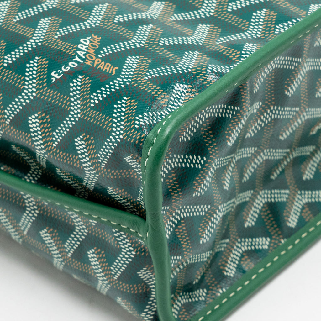 GOYARD MINI ANJOU TOTE GOYARDINE CANVAS/CALFSKIN GREEN SHW