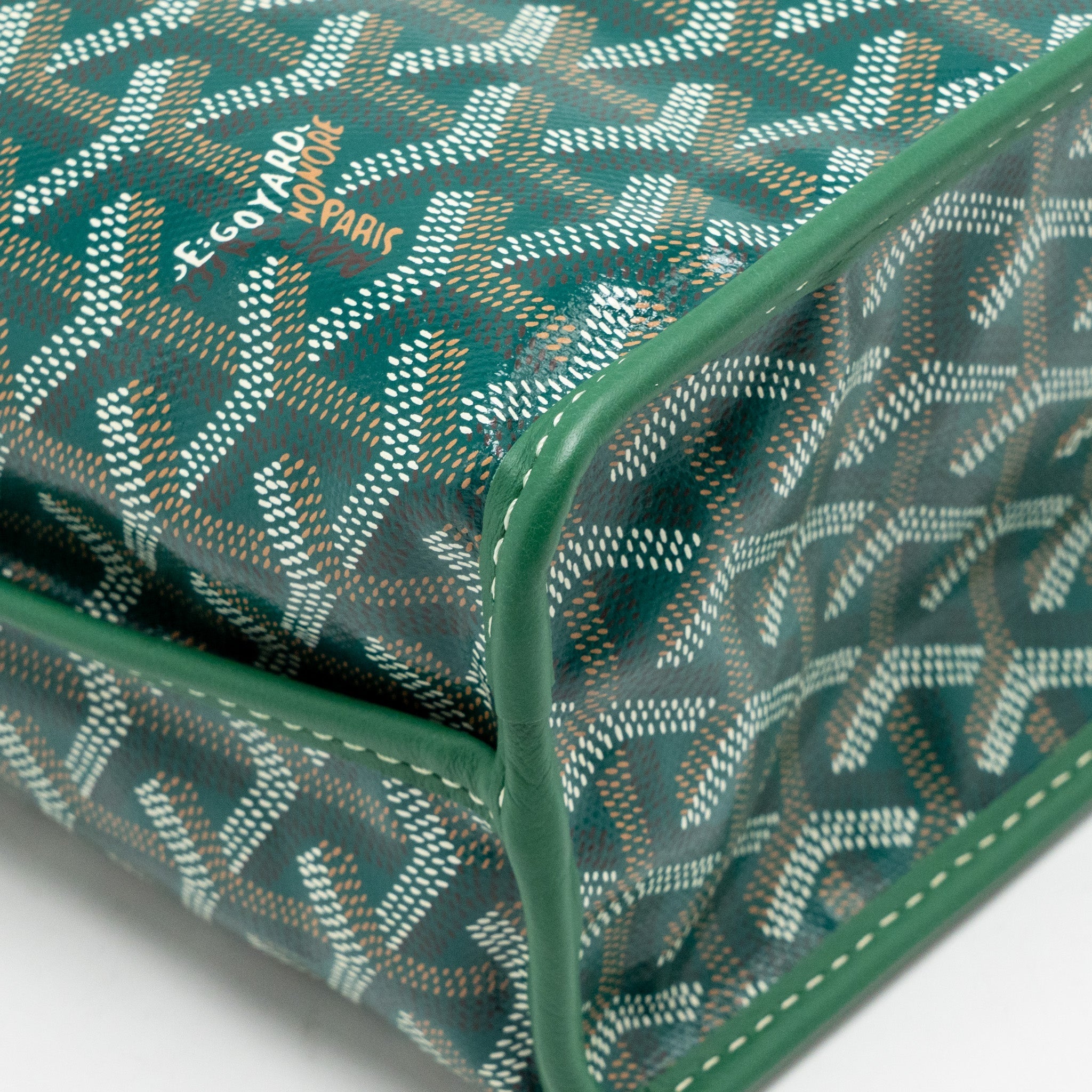 GOYARD MINI ANJOU TOTE GOYARDINE CANVAS/CALFSKIN GREEN SHW