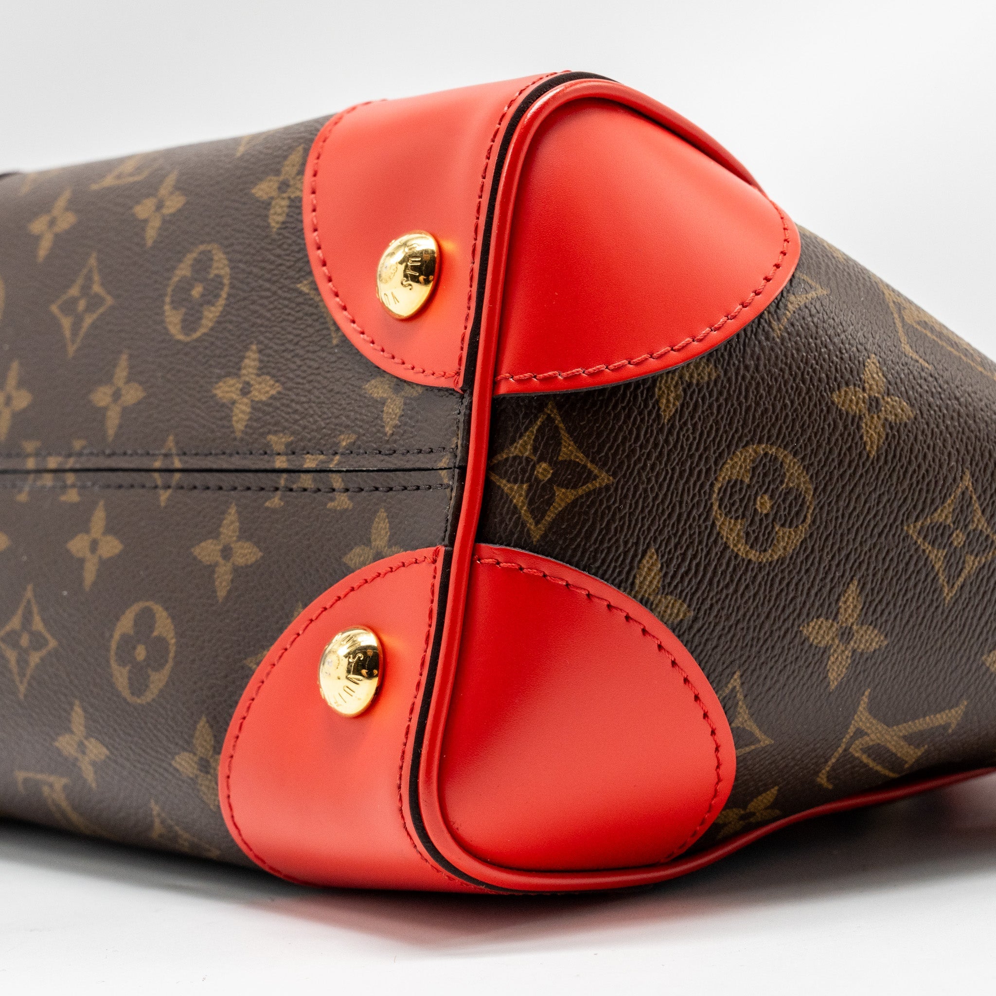LOUIS VUITTON PHENIX TOP HANDLE SHOULDER BAG MONOGRAM CANVAS RED GHW