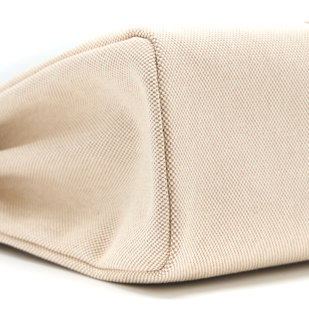 HERMES HERBAG ZIP 31 TOILE EN RELIEF CANVAS/LEATHER BRIDES SABLE/ECRU BEIGE/NAT SABLE SHW