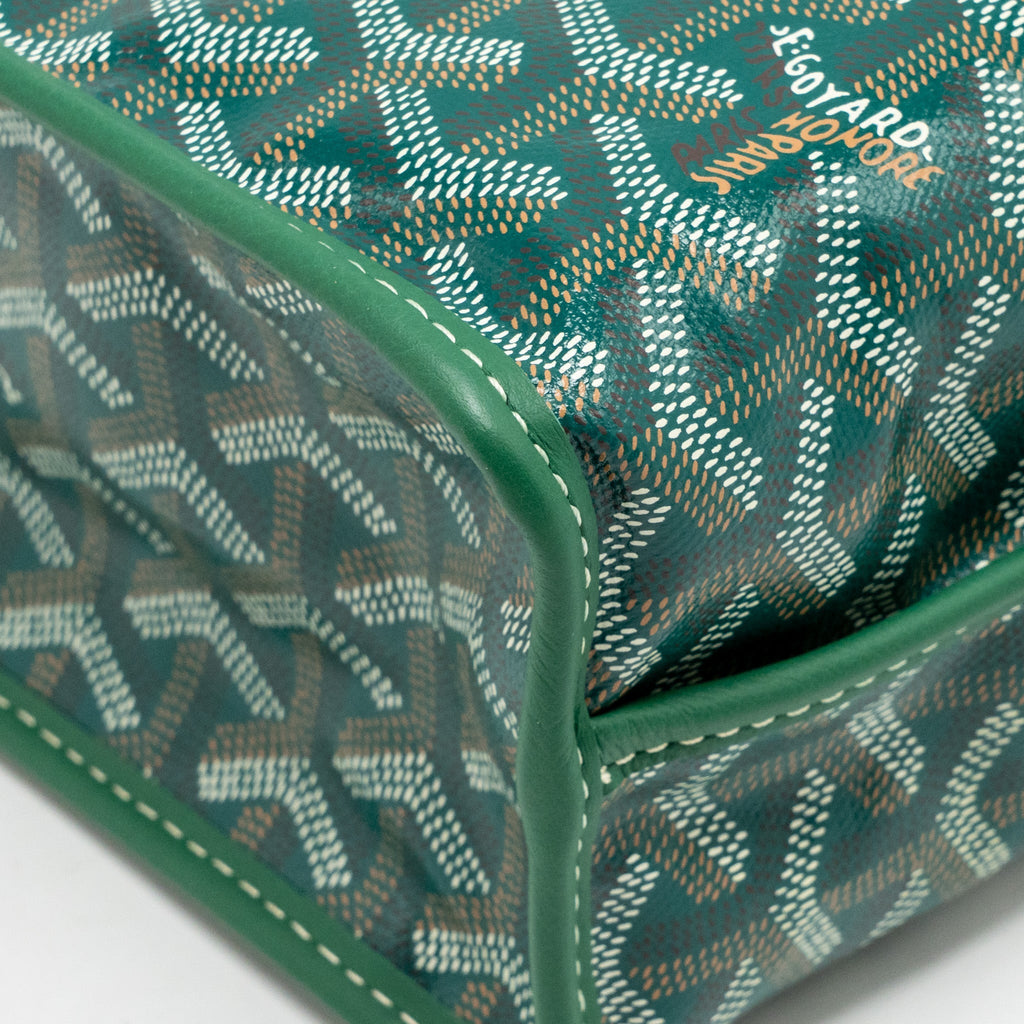 GOYARD MINI ANJOU TOTE GOYARDINE CANVAS/CALFSKIN GREEN SHW